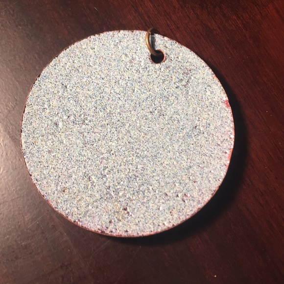 Enamel on Copper Pendant Necklace 2 inches - Picture 4 of 6